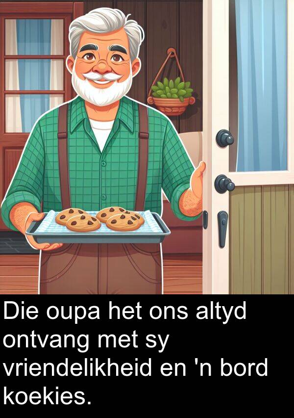 koekies: Die oupa het ons altyd ontvang met sy vriendelikheid en 'n bord koekies.