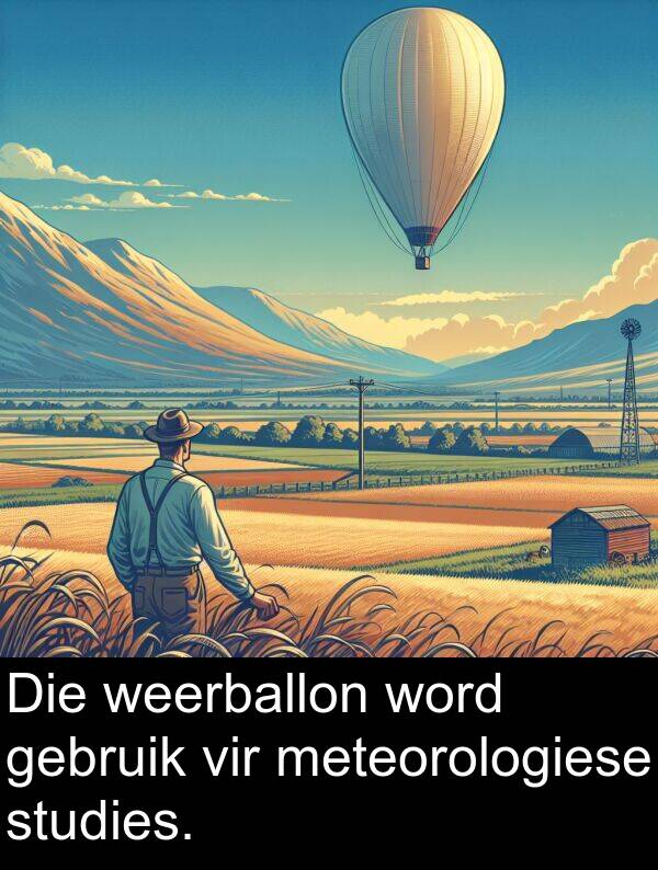 gebruik: Die weerballon word gebruik vir meteorologiese studies.