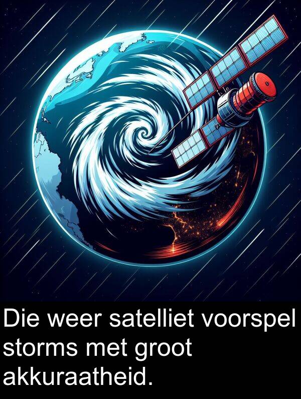 weer: Die weer satelliet voorspel storms met groot akkuraatheid.