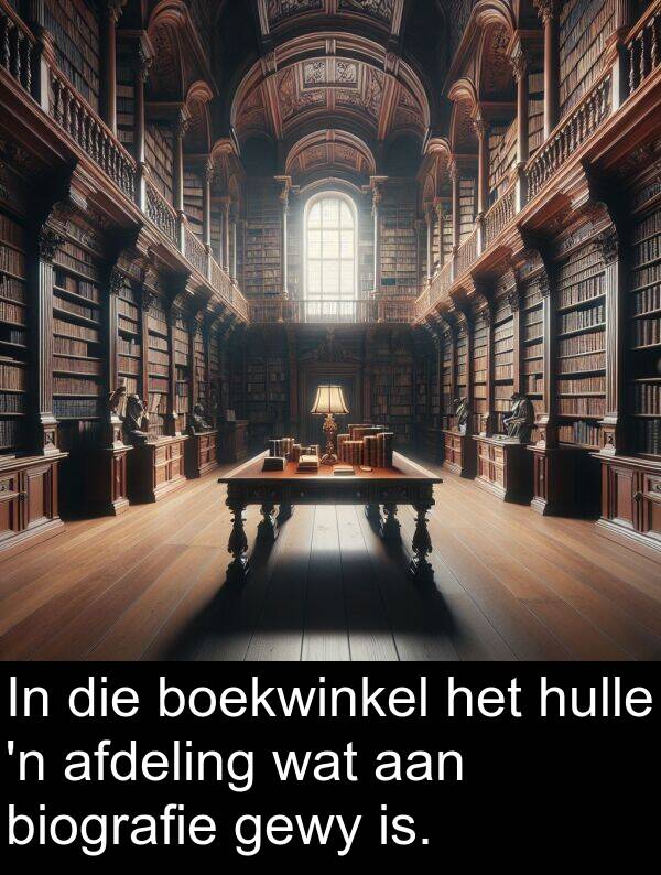 hulle: In die boekwinkel het hulle 'n afdeling wat aan biografie gewy is.