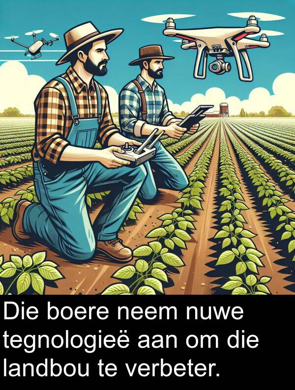 neem: Die boere neem nuwe tegnologieë aan om die landbou te verbeter.