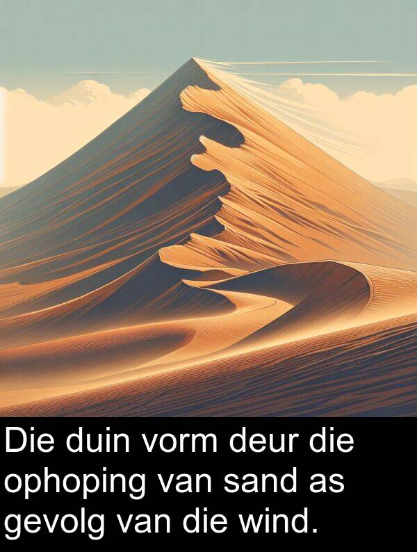 sand: Die duin vorm deur die ophoping van sand as gevolg van die wind.