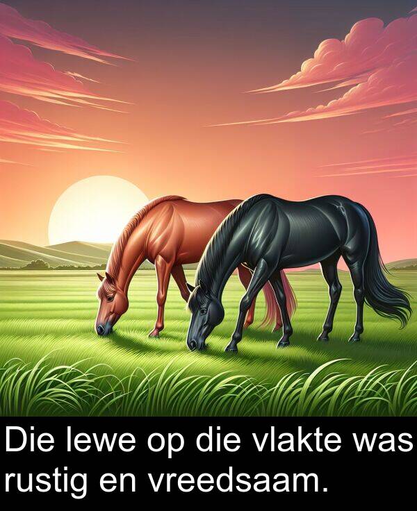 rustig: Die lewe op die vlakte was rustig en vreedsaam.