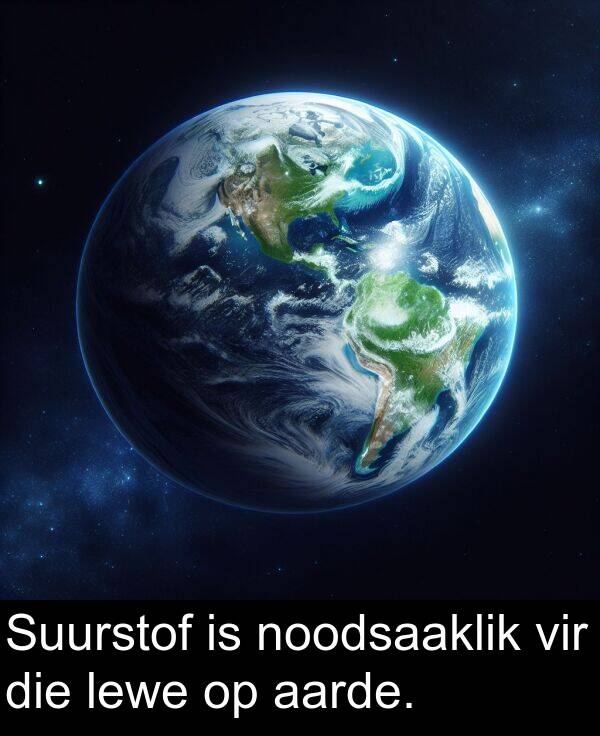 noodsaaklik: Suurstof is noodsaaklik vir die lewe op aarde.