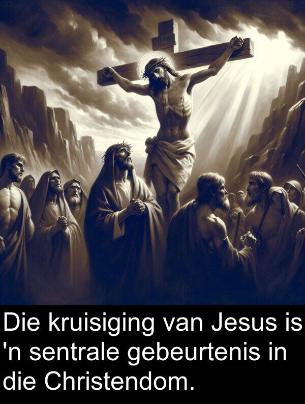 sentrale: Die kruisiging van Jesus is 'n sentrale gebeurtenis in die Christendom.