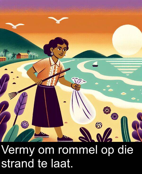 rommel: Vermy om rommel op die strand te laat.