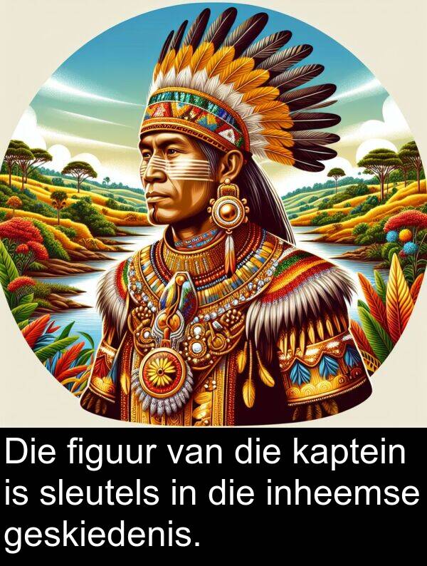 figuur: Die figuur van die kaptein is sleutels in die inheemse geskiedenis.