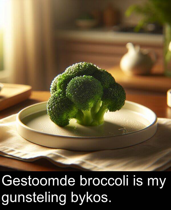 broccoli: Gestoomde broccoli is my gunsteling bykos.