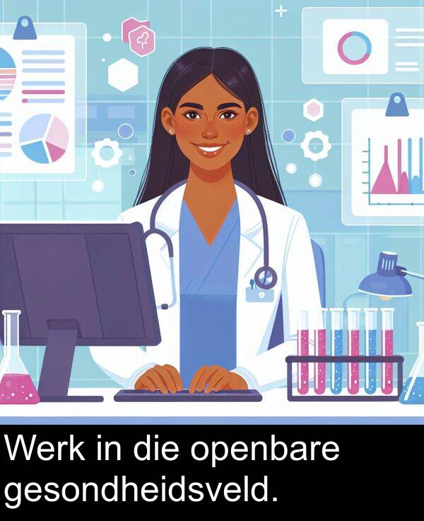 die: Werk in die openbare gesondheidsveld.