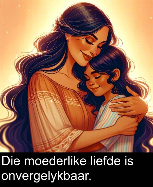 moederlike: Die moederlike liefde is onvergelykbaar.