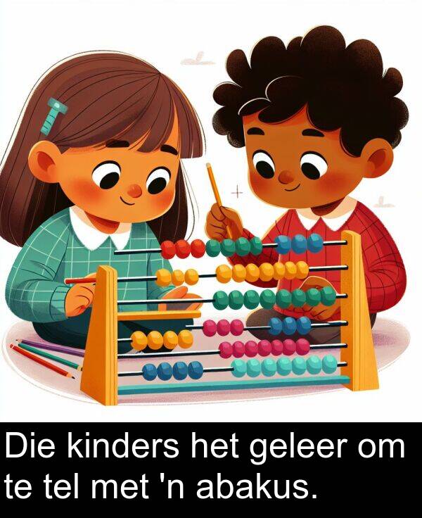 tel: Die kinders het geleer om te tel met 'n abakus.