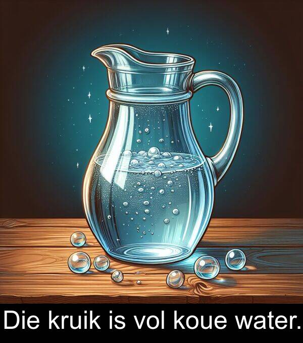 water: Die kruik is vol koue water.