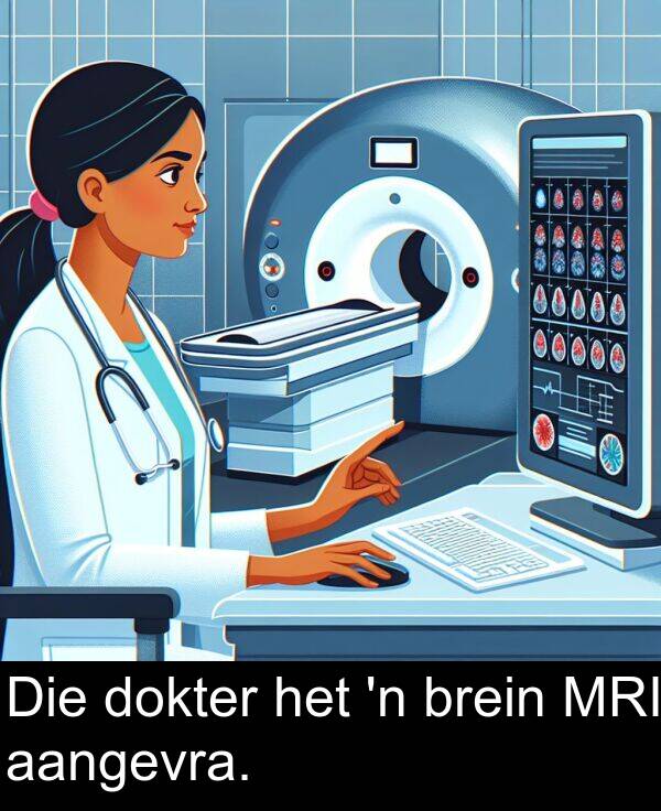 het: Die dokter het 'n brein MRI aangevra.