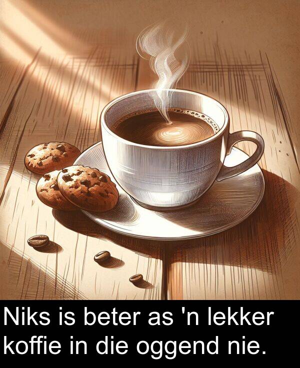 nie: Niks is beter as 'n lekker koffie in die oggend nie.