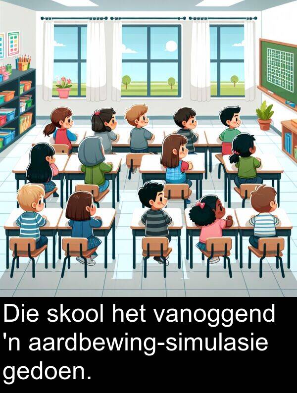 gedoen: Die skool het vanoggend 'n aardbewing-simulasie gedoen.