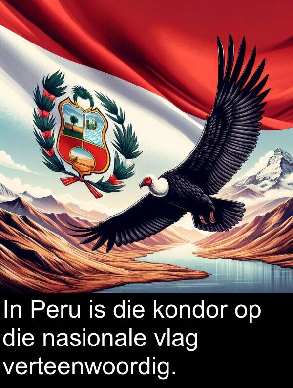 nasionale: In Peru is die kondor op die nasionale vlag verteenwoordig.