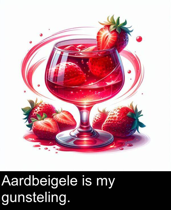 gunsteling: Aardbeigele is my gunsteling.