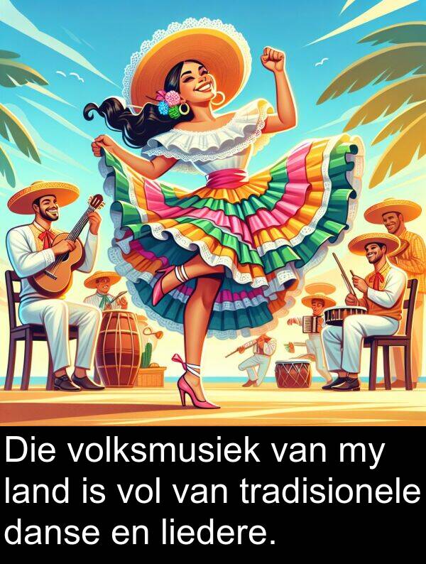 tradisionele: Die volksmusiek van my land is vol van tradisionele danse en liedere.