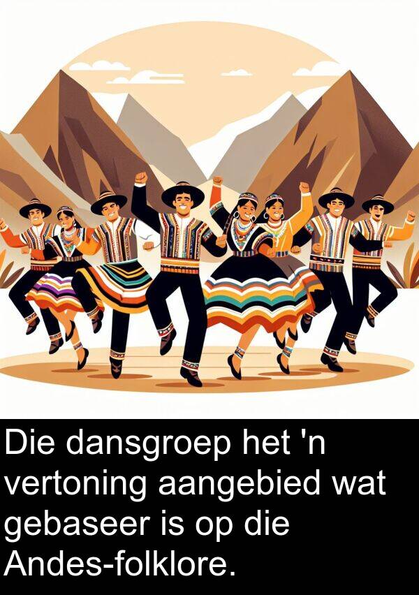 gebaseer: Die dansgroep het 'n vertoning aangebied wat gebaseer is op die Andes-folklore.