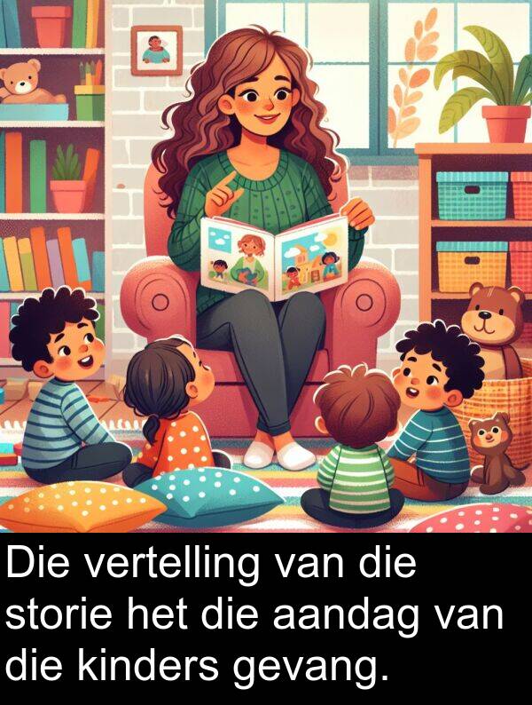 kinders: Die vertelling van die storie het die aandag van die kinders gevang.