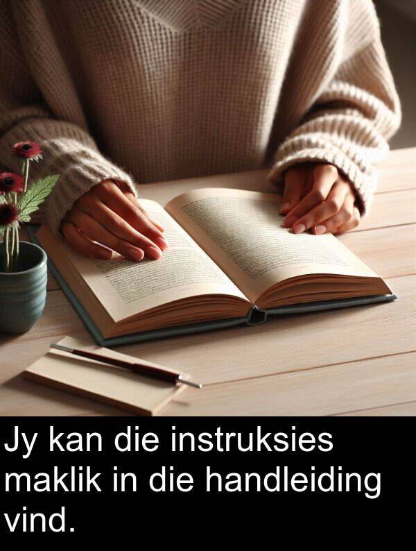 handleiding: Jy kan die instruksies maklik in die handleiding vind.