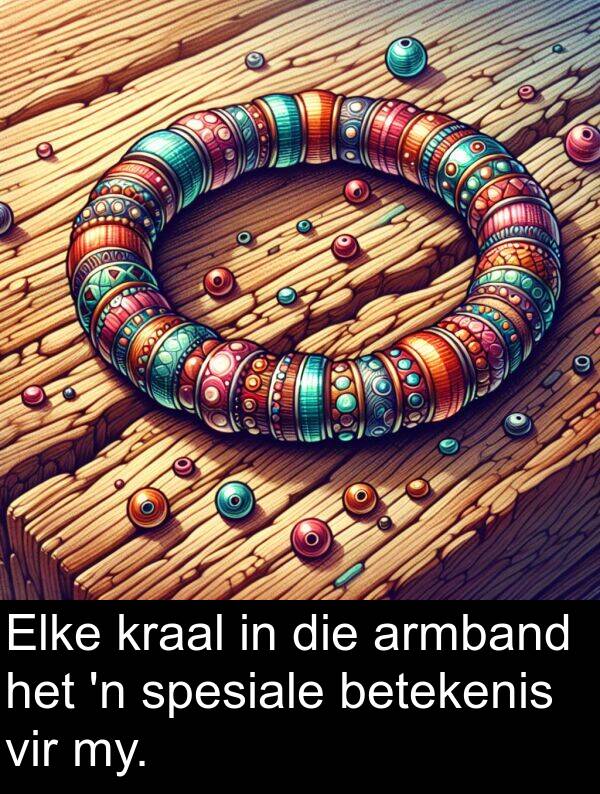 betekenis: Elke kraal in die armband het 'n spesiale betekenis vir my.