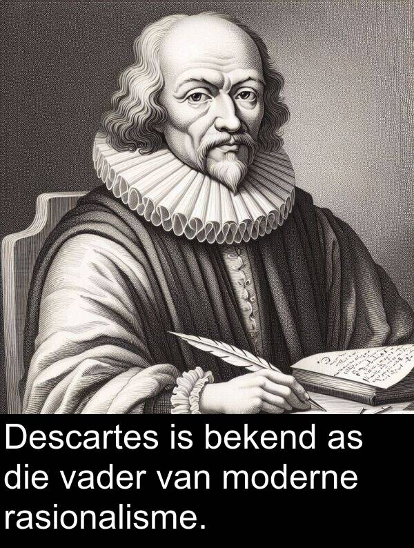 bekend: Descartes is bekend as die vader van moderne rasionalisme.