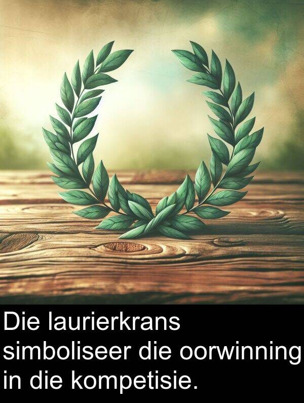 laurierkrans: Die laurierkrans simboliseer die oorwinning in die kompetisie.