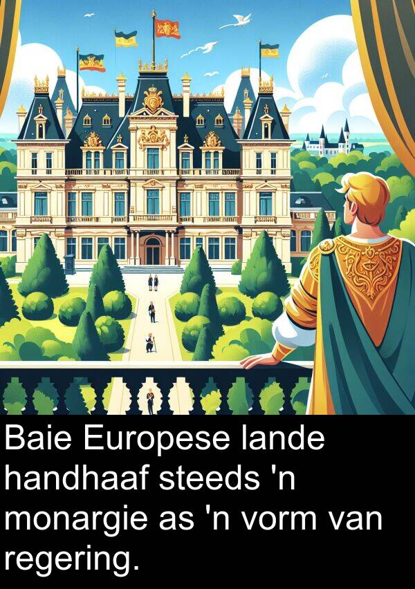 handhaaf: Baie Europese lande handhaaf steeds 'n monargie as 'n vorm van regering.