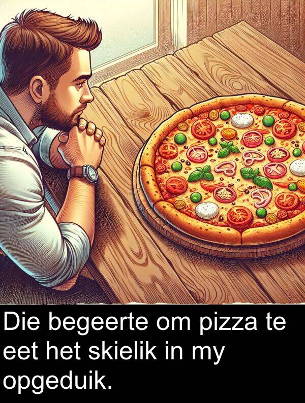 pizza: Die begeerte om pizza te eet het skielik in my opgeduik.