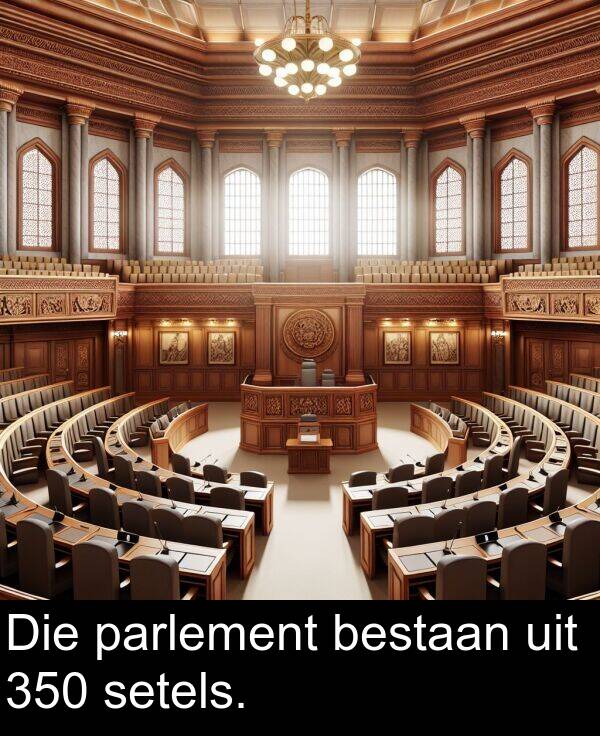 parlement: Die parlement bestaan uit 350 setels.