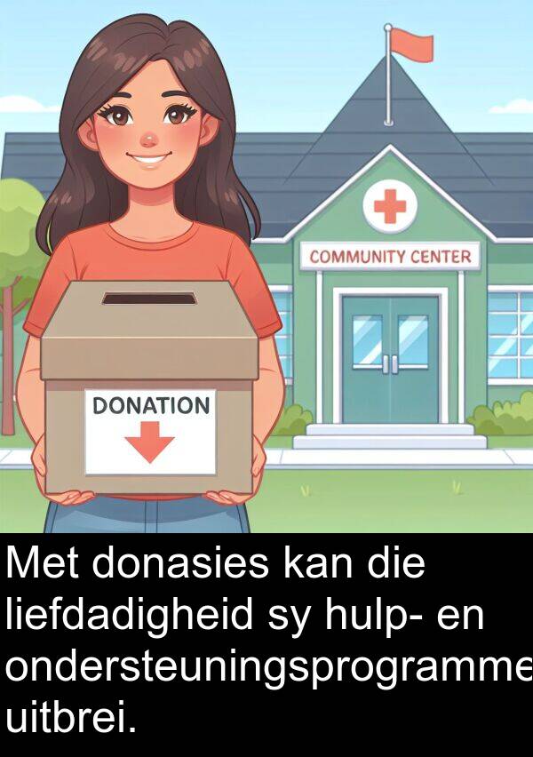 hulp: Met donasies kan die liefdadigheid sy hulp- en ondersteuningsprogramme uitbrei.