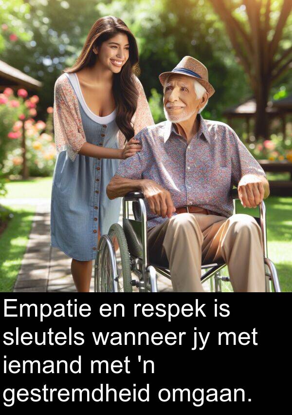 iemand: Empatie en respek is sleutels wanneer jy met iemand met 'n gestremdheid omgaan.