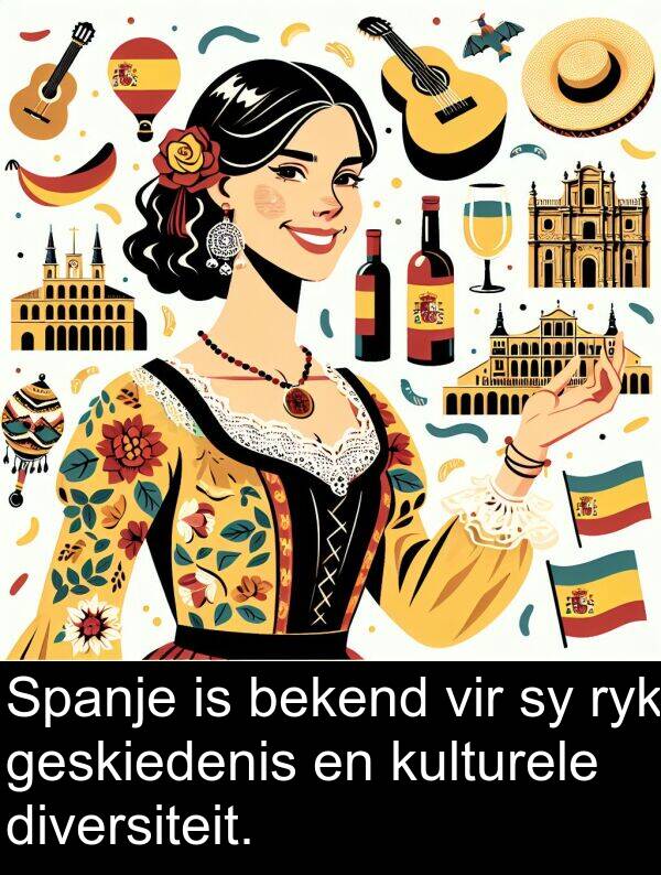 bekend: Spanje is bekend vir sy ryk geskiedenis en kulturele diversiteit.