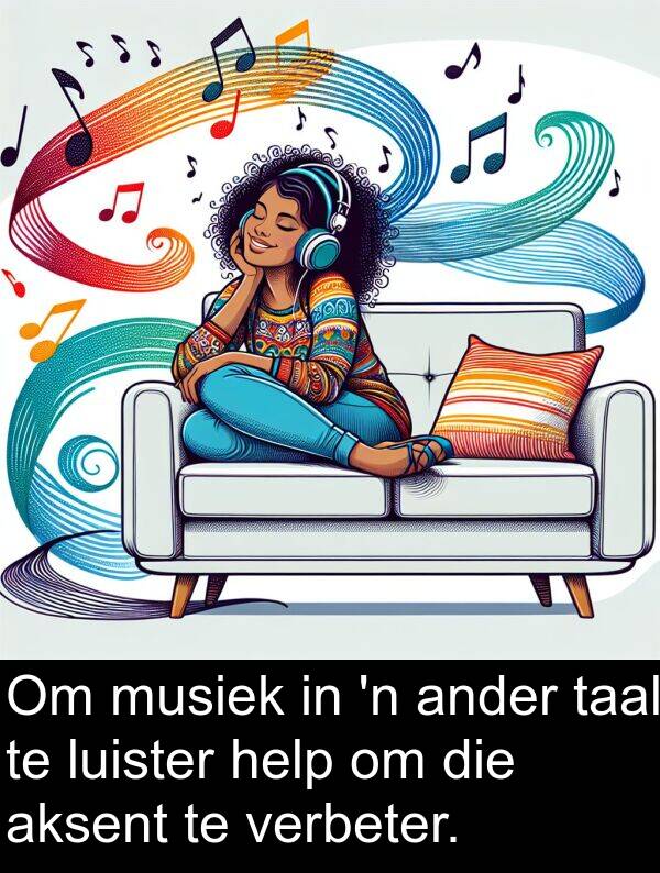 help: Om musiek in 'n ander taal te luister help om die aksent te verbeter.