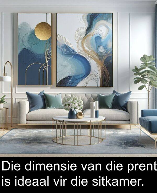 prent: Die dimensie van die prent is ideaal vir die sitkamer.