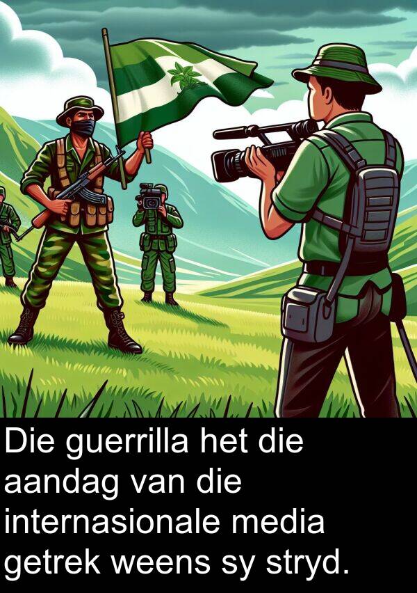 media: Die guerrilla het die aandag van die internasionale media getrek weens sy stryd.