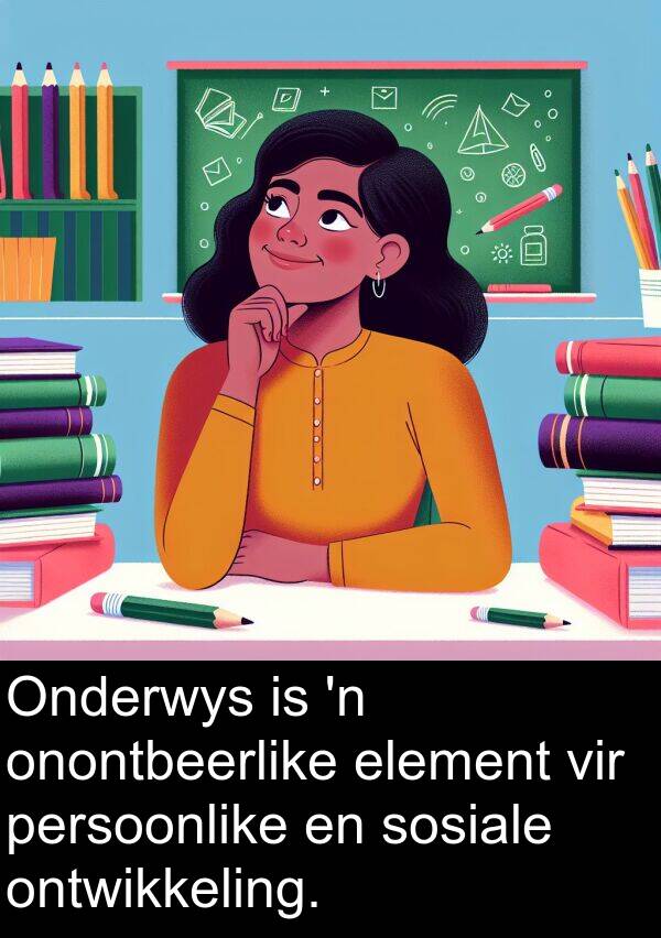 persoonlike: Onderwys is 'n onontbeerlike element vir persoonlike en sosiale ontwikkeling.