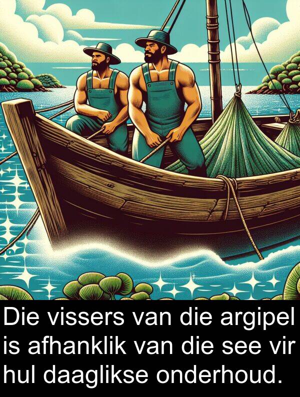 onderhoud: Die vissers van die argipel is afhanklik van die see vir hul daaglikse onderhoud.