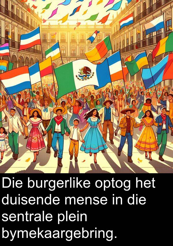 plein: Die burgerlike optog het duisende mense in die sentrale plein bymekaargebring.