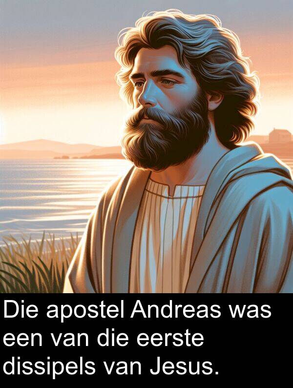 een: Die apostel Andreas was een van die eerste dissipels van Jesus.