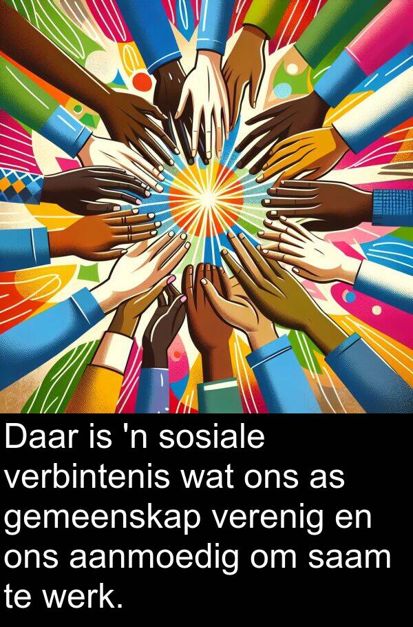 verbintenis: Daar is 'n sosiale verbintenis wat ons as gemeenskap verenig en ons aanmoedig om saam te werk.