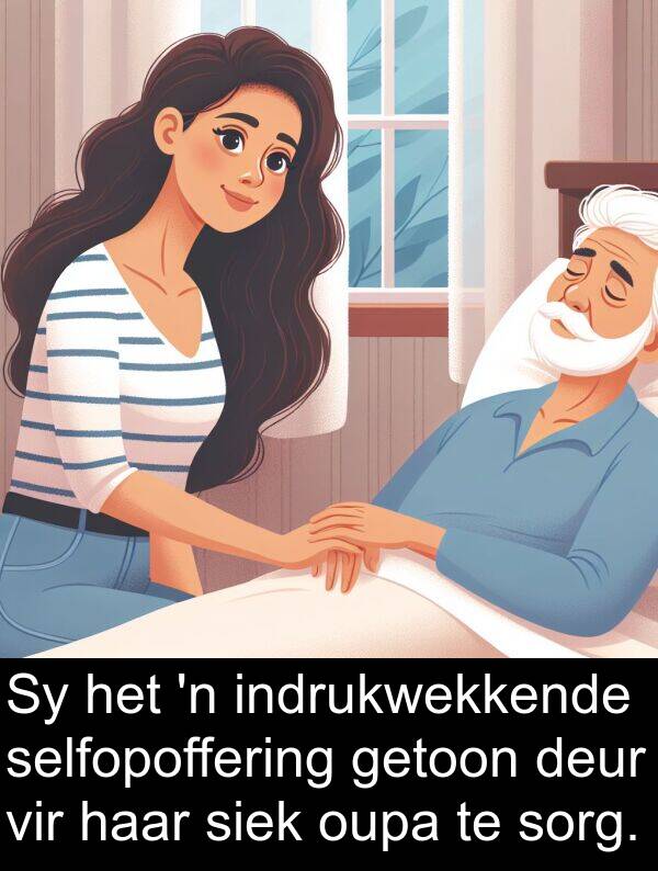 indrukwekkende: Sy het 'n indrukwekkende selfopoffering getoon deur vir haar siek oupa te sorg.