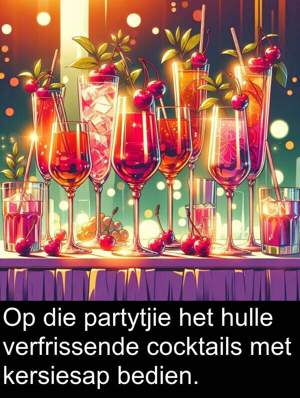 hulle: Op die partytjie het hulle verfrissende cocktails met kersiesap bedien.