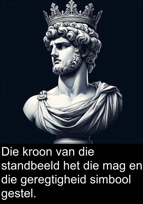 mag: Die kroon van die standbeeld het die mag en die geregtigheid simbool gestel.