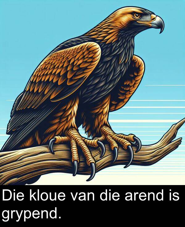 die: Die kloue van die arend is grypend.