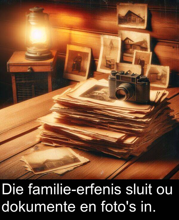 dokumente: Die familie-erfenis sluit ou dokumente en foto's in.