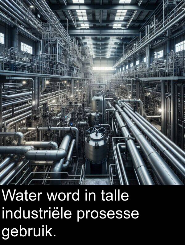 gebruik: Water word in talle industriële prosesse gebruik.