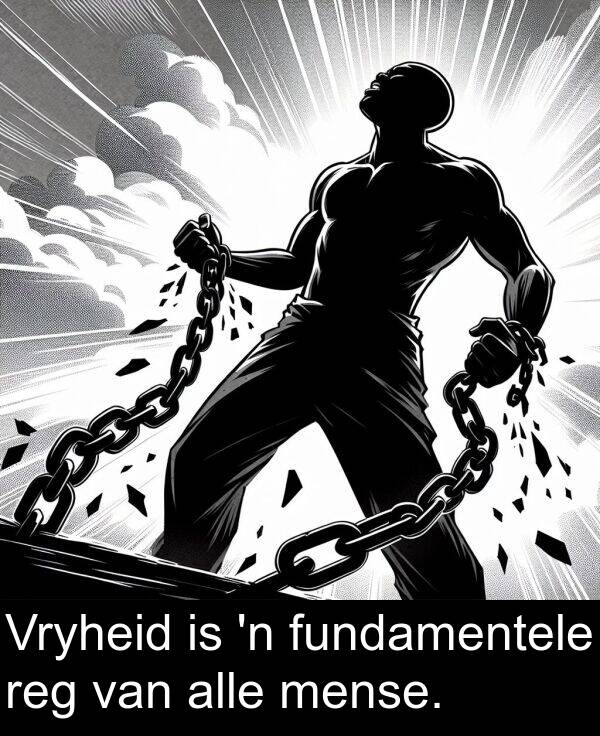 fundamentele: Vryheid is 'n fundamentele reg van alle mense.