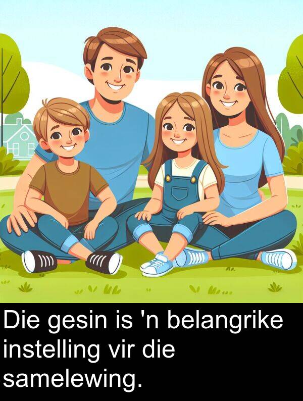 belangrike: Die gesin is 'n belangrike instelling vir die samelewing.